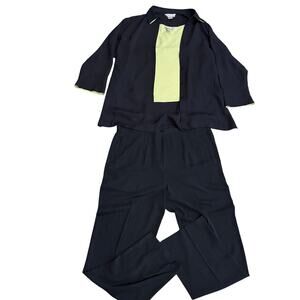 Winter Silks 100% Silk Women’s Large Set - Pants with Top & Long Sleeve Blouse